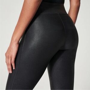 Black High-Waisted Faux Leather Leggings